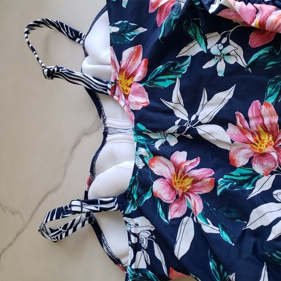 Fantasie Port Maria Underwire Twist Front Tankini Swim Top FS6894 in Ink SZ 32D - Picture 6 of 9